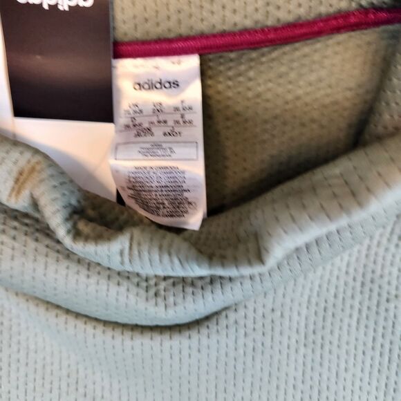 NWT Adidas Sweatshirt Adult Women 2XL Green Aeroready Training Cowl Neck Walking - Picture 7 of 13